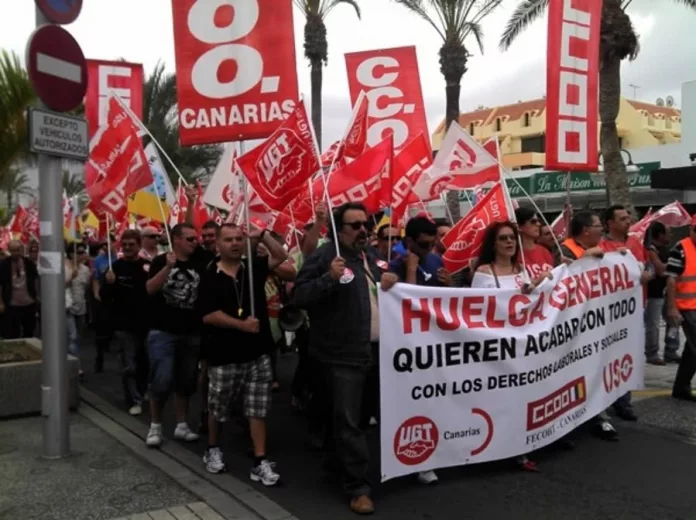 Éxito de seguimiento en la Huelga 29M en Canarias con el 75 por ciento