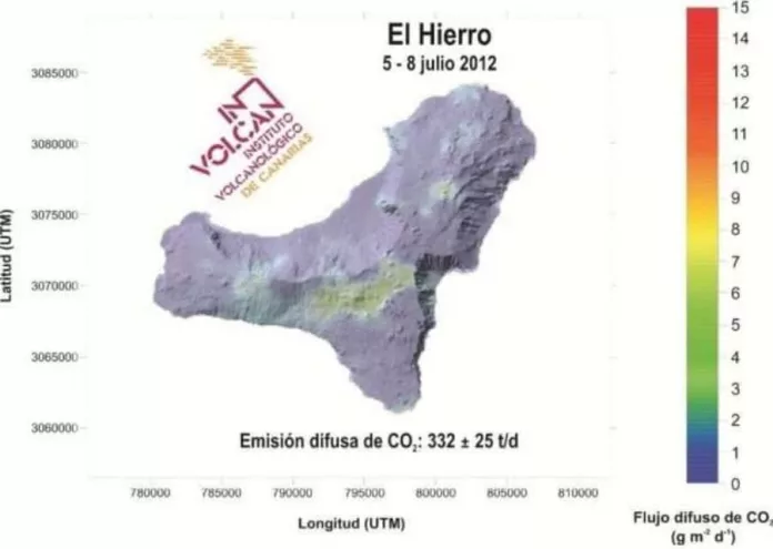 El CO2 del volcán de El Hierro no representan riesgos para la población
