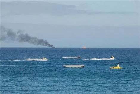 La causa del incendio y hundimiento del 'Liberty III' en Mogán, Gran Canaria
