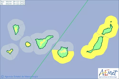 Aviso amarillo por viento en las islas occidentales y Gran Canaria