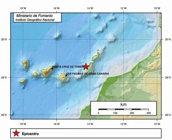 Movimiento sísmico de 2,8 grados en Fuerteventura